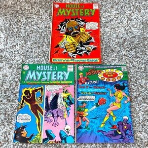 VINTAGE 1965-69 DC COMICS House Of Mystery 1st Gem Girl App Lot 3ea #150-51, 169